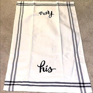 His Hers Kate spade Dish Towel  Cotton White‎ Black